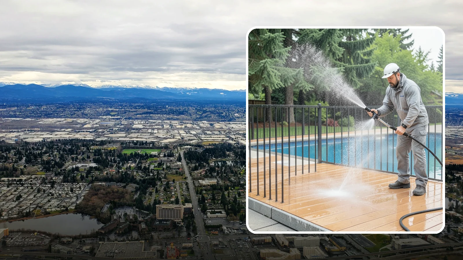 Pool Fence Cleaning in SeaTac, King County, WA - We clean pool safety fencing so aluminum, glass, or mesh barriers stay clear of the grime that dulls them in the wet season.