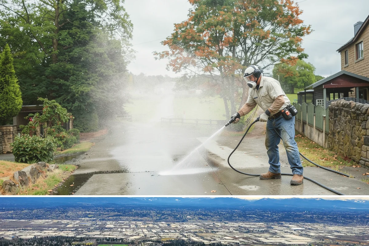 Pool Fence Cleaning in SeaTac, King County, WA - A spring cleaning readies the fence for a summer of clear, safe sightlines to the pool.