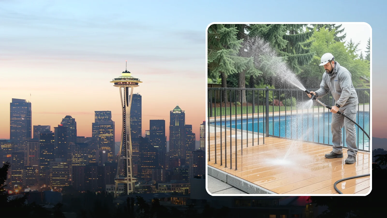 Pool Fence Cleaning in Seattle, King County, WA - We clean pool safety fencing so aluminum, glass, or mesh barriers stay clear of the grime that dulls them in the wet season.