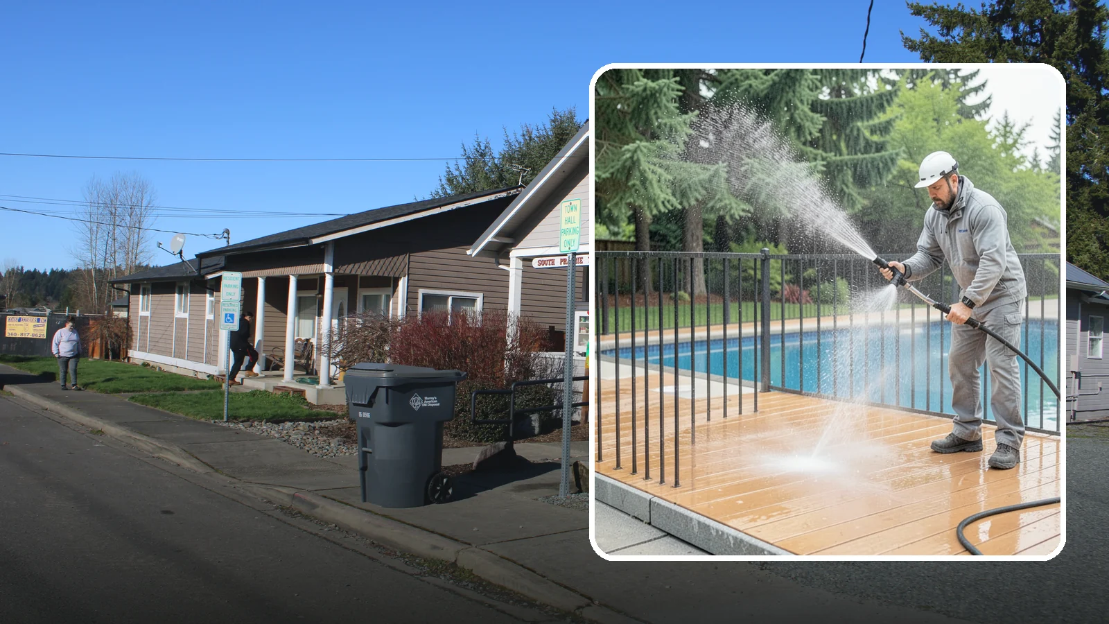 Pool Fence Cleaning in South Prairie, Pierce County, WA - We clean pool safety fencing so aluminum, glass, or mesh barriers stay clear of the grime that dulls them in the wet season.