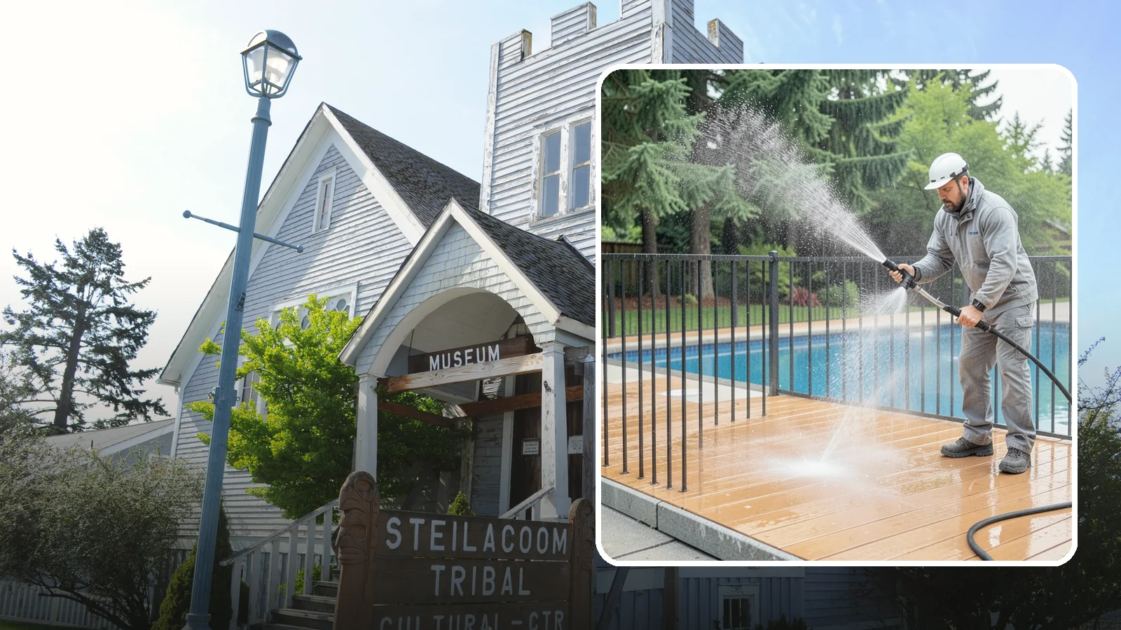 Pool Fence Cleaning in Steilacoom, Pierce County, WA - We clean pool safety fencing so aluminum, glass, or mesh barriers stay clear of the grime that dulls them in the wet season.