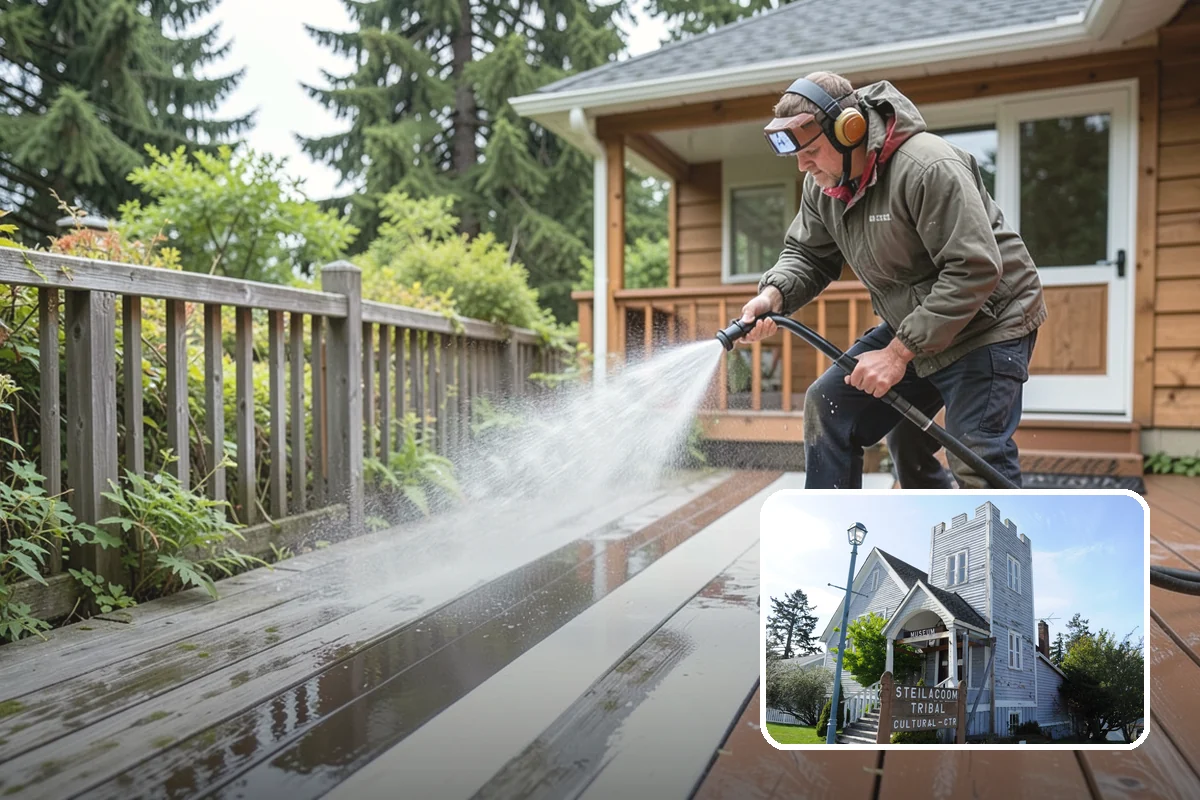 Pool Fence Cleaning in Steilacoom, Pierce County, WA - Cleans glass, aluminum, and mesh fencing appropriately