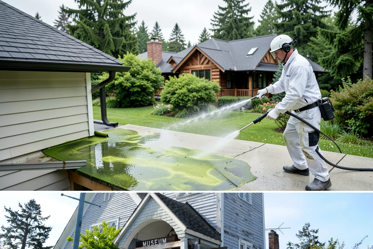 Pool Fence Cleaning in Steilacoom, Pierce County, WA - A spring cleaning readies the fence for a summer of clear, safe sightlines to the pool.