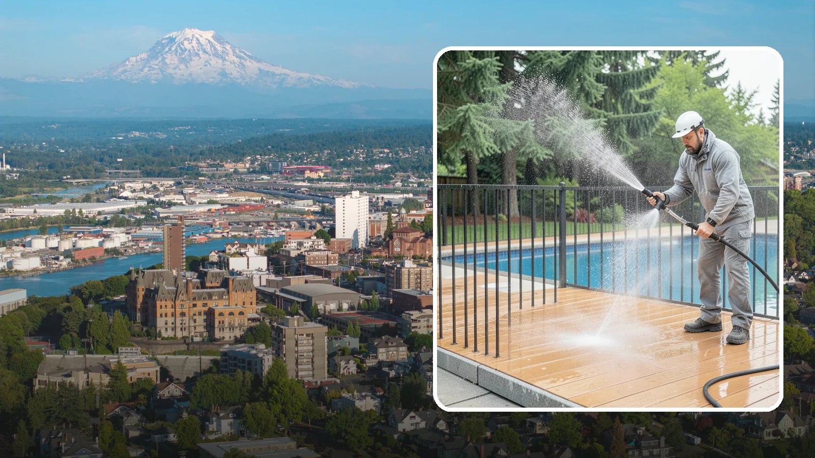 Pool Fence Cleaning in Tacoma, Pierce County, WA - We clean pool safety fencing so aluminum, glass, or mesh barriers stay clear of the grime that dulls them in the wet season.
