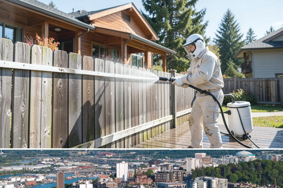 Pool Fence Cleaning in Tacoma, Pierce County, WA - A spring cleaning readies the fence for a summer of clear, safe sightlines to the pool.