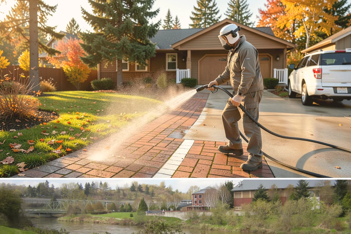 Pool Fence Cleaning in Tukwila, King County, WA - A spring cleaning readies the fence for a summer of clear, safe sightlines to the pool.