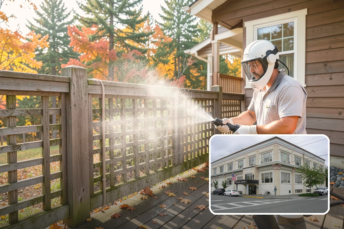 Porch Cleaning in Anacortes, Skagit County, WA - Removes moss and slick film from high-traffic porch floors