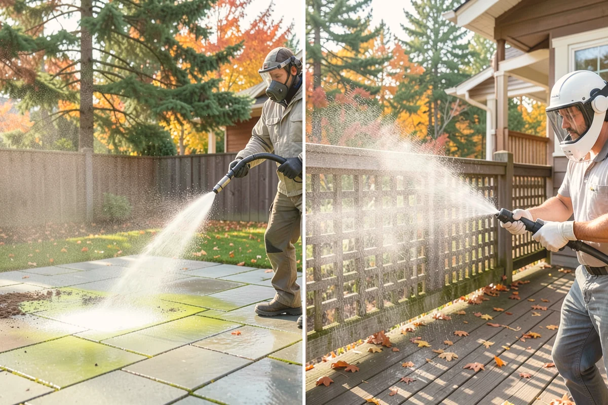 Porch Cleaning in Bellevue, King County, WA - Clear furniture, mats, and loose debris from the porch