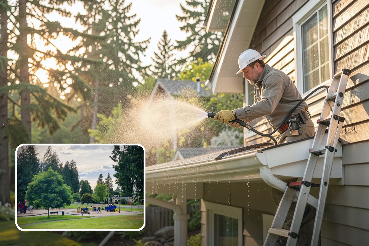 Porch Cleaning in Bonney Lake, Pierce County, WA - Removes moss and slick film from high-traffic porch floors