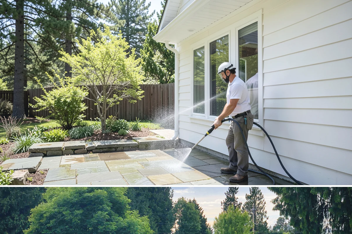 Porch Cleaning in Bonney Lake, Pierce County, WA - Late spring is prime for porch cleaning, clearing winter moss and spring pollen just as outdoor season begins.