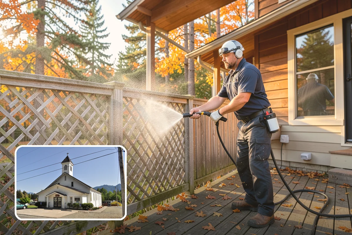 Porch Cleaning in Concrete, Skagit County, WA - Removes moss and slick film from high-traffic porch floors