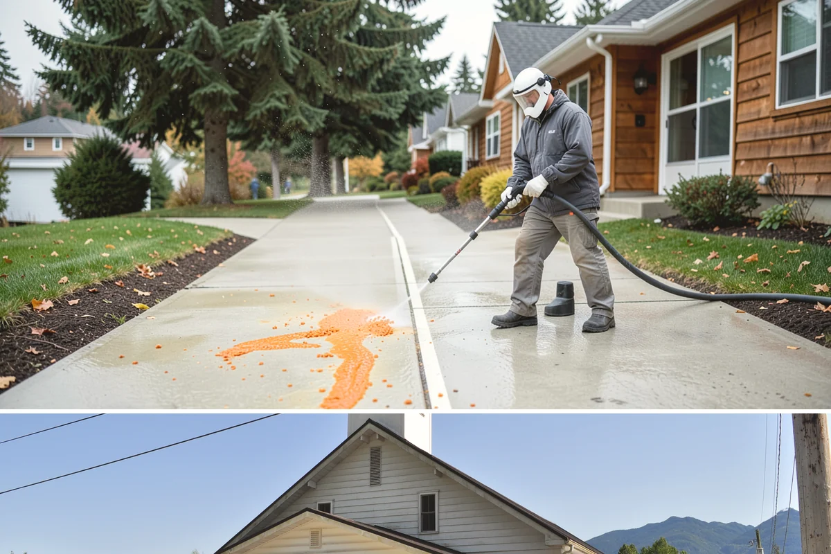 Porch Cleaning in Concrete, Skagit County, WA - Late spring is prime for porch cleaning, clearing winter moss and spring pollen just as outdoor season begins.