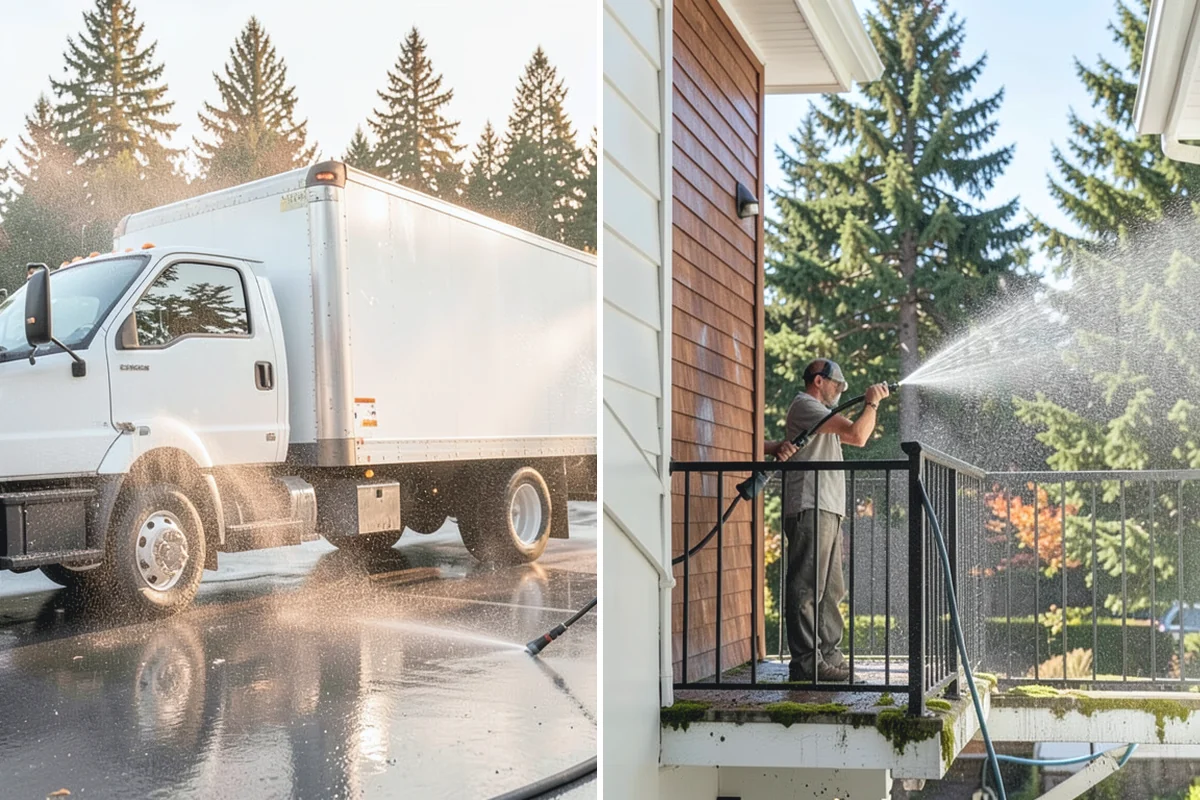 Porch Cleaning in Coupeville, Island County, WA - Clear furniture, mats, and loose debris from the porch