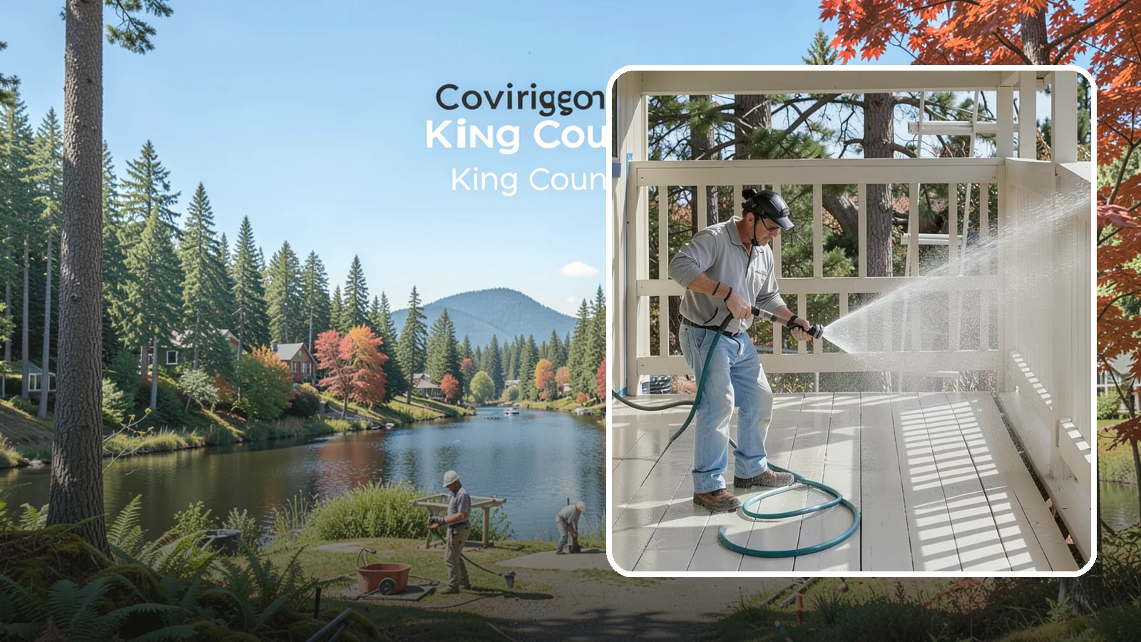 Porch Cleaning in Covington, King County, WA - We wash porch floors, ceilings, and posts to lift the moss, mud, and pollen that dull this high-traffic entry.