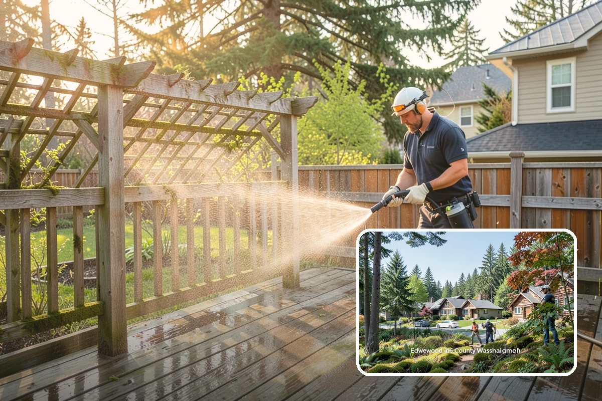 Porch Cleaning in Edgewood, Pierce County, WA - Removes moss and slick film from high-traffic porch floors