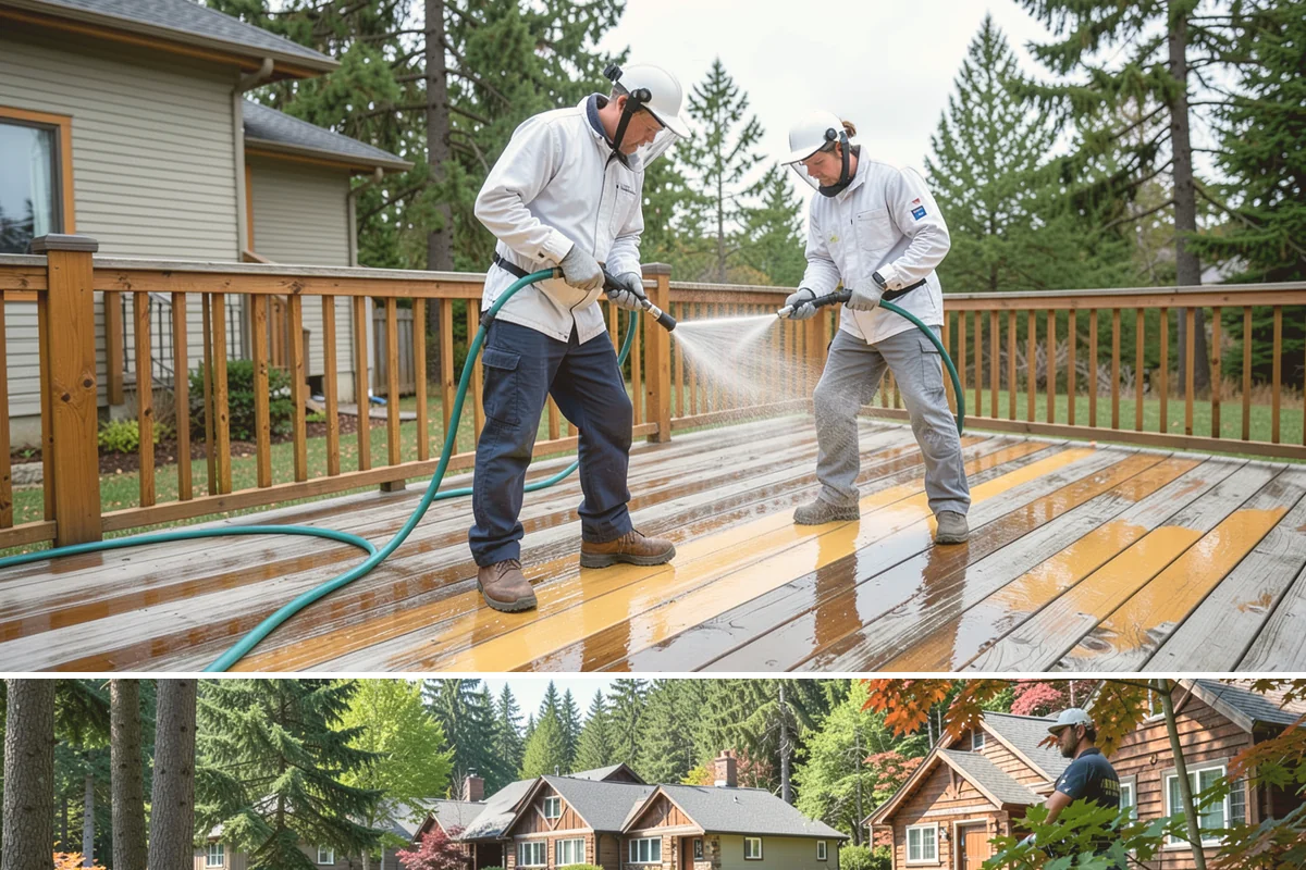 Porch Cleaning in Edgewood, Pierce County, WA - Late spring is prime for porch cleaning, clearing winter moss and spring pollen just as outdoor season begins.