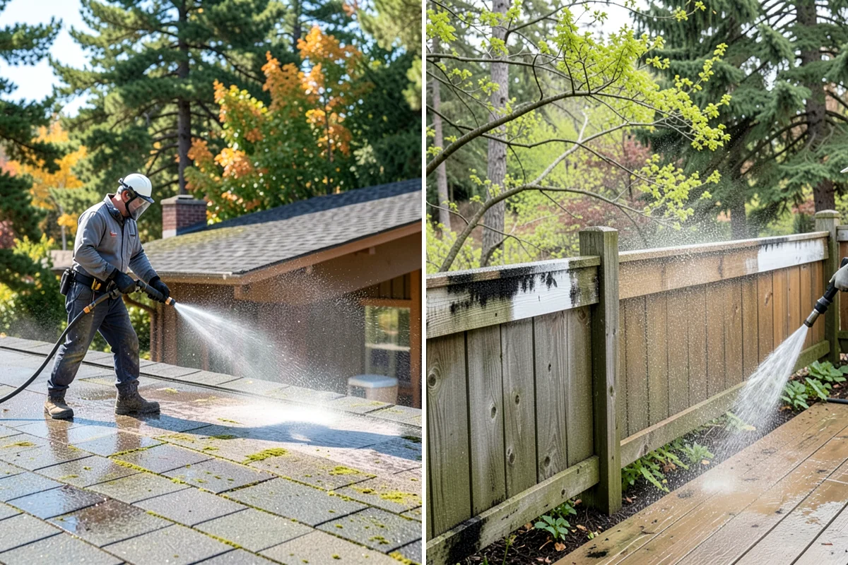 Porch Cleaning in Gig Harbor, Pierce County, WA - Clear furniture, mats, and loose debris from the porch