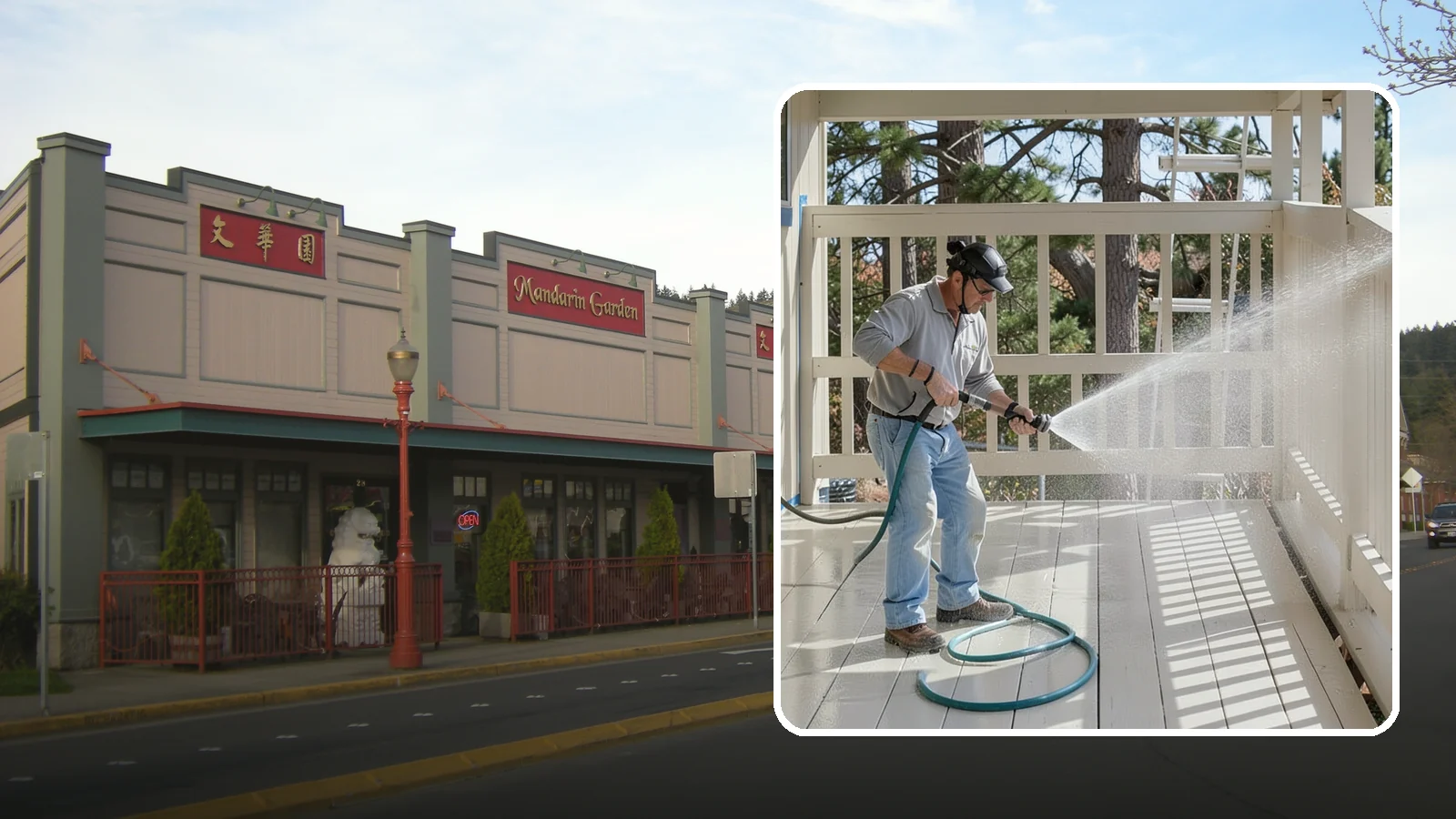 Porch Cleaning in Issaquah, King County, WA - We wash porch floors, ceilings, and posts to lift the moss, mud, and pollen that dull this high-traffic entry.