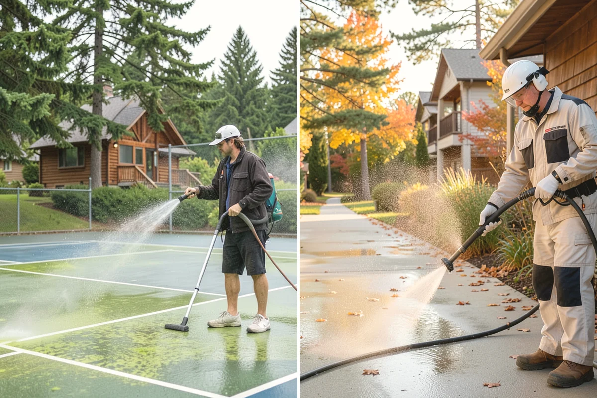Porch Cleaning in Issaquah, King County, WA - Clear furniture, mats, and loose debris from the porch