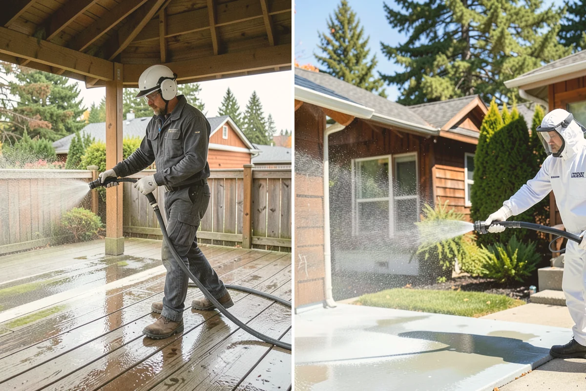 Porch Cleaning in Kent, King County, WA - Clear furniture, mats, and loose debris from the porch