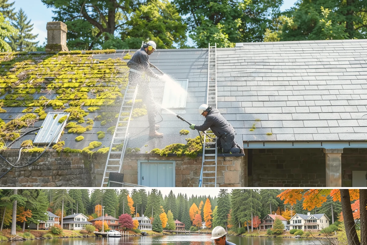 Porch Cleaning in La Conner, Skagit County, WA - Late spring is prime for porch cleaning, clearing winter moss and spring pollen just as outdoor season begins.