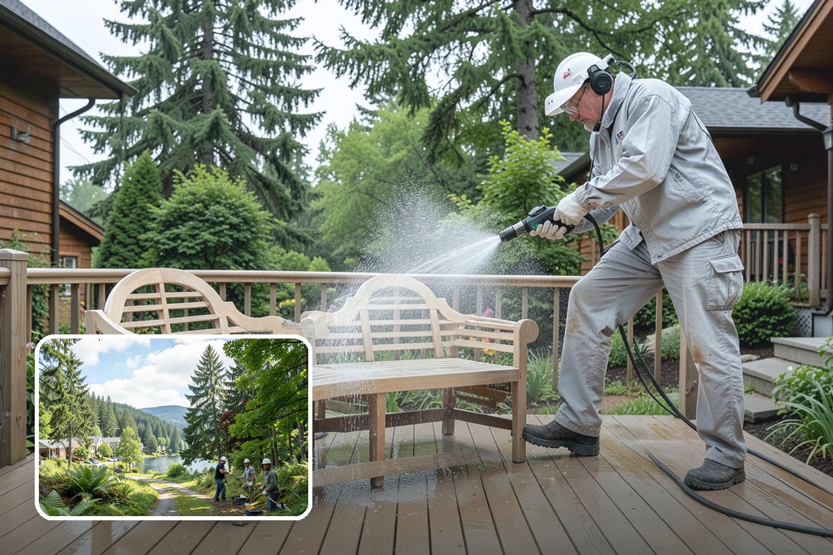 Porch Cleaning in Lake Forest Park, King County, WA - Removes moss and slick film from high-traffic porch floors