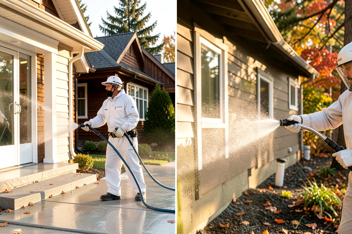 Porch Cleaning in Lake Forest Park, King County, WA - Clear furniture, mats, and loose debris from the porch