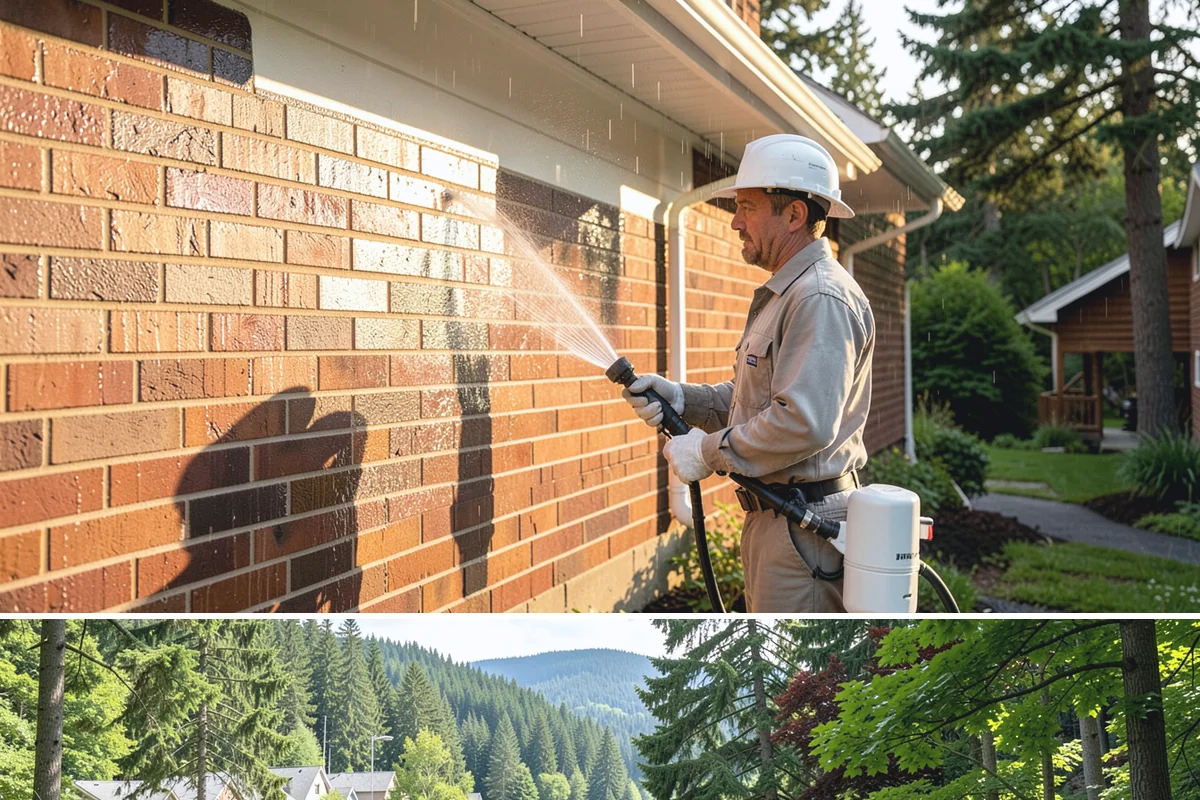 Porch Cleaning in Lake Forest Park, King County, WA - Late spring is prime for porch cleaning, clearing winter moss and spring pollen just as outdoor season begins.