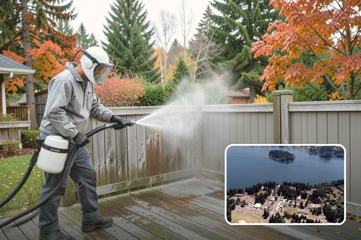 Porch Cleaning in Lakewood, Pierce County, WA - Removes moss and slick film from high-traffic porch floors