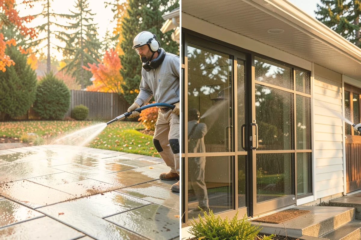 Porch Cleaning in Langley, Island County, WA - Clear furniture, mats, and loose debris from the porch