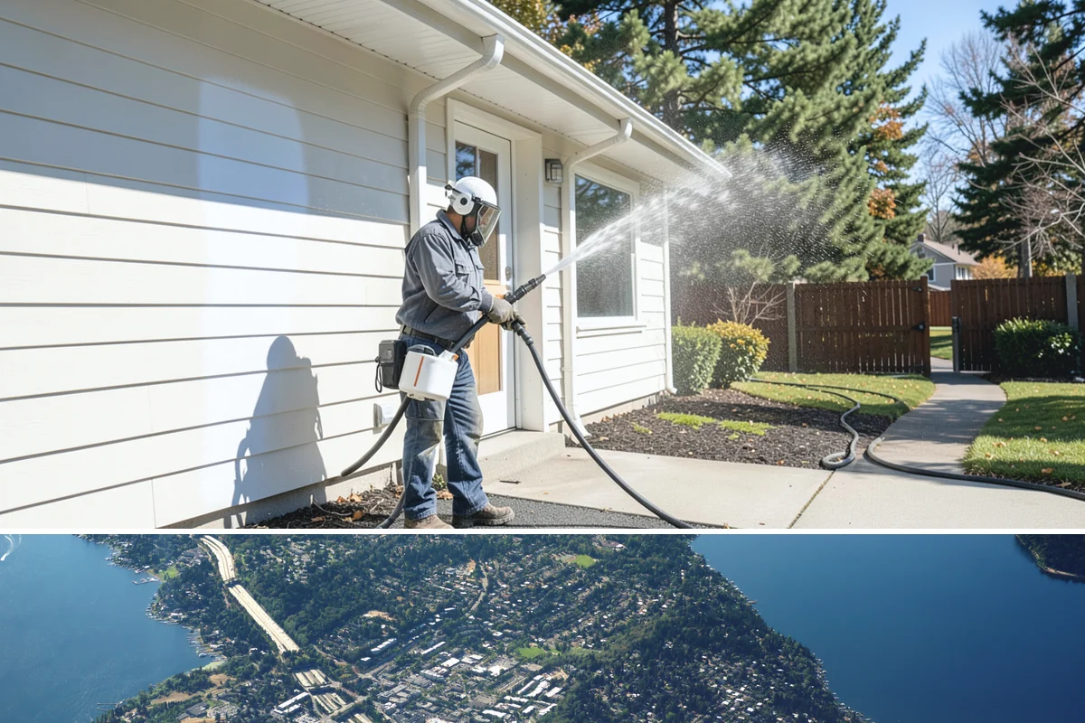 Porch Cleaning in Mercer Island, King County, WA - Late spring is prime for porch cleaning, clearing winter moss and spring pollen just as outdoor season begins.