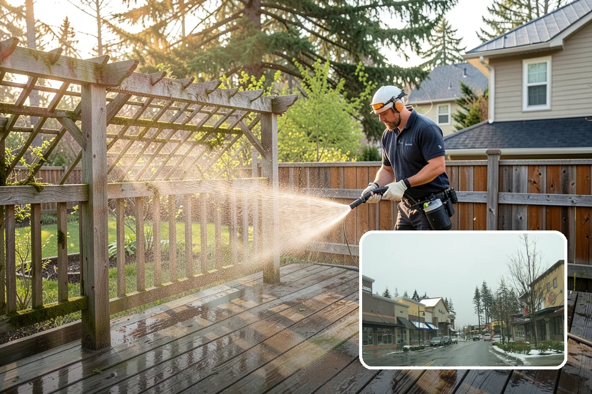 Porch Cleaning in Mill Creek, Snohomish County, WA - Removes moss and slick film from high-traffic porch floors