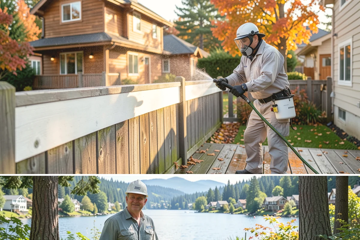 Porch Cleaning in Milton, King County, WA - Late spring is prime for porch cleaning, clearing winter moss and spring pollen just as outdoor season begins.