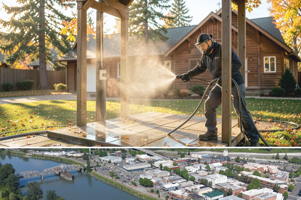 Porch Cleaning in Mount Vernon, Skagit County, WA - Late spring is prime for porch cleaning, clearing winter moss and spring pollen just as outdoor season begins.