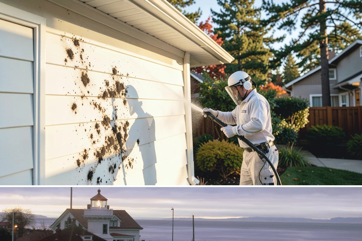Porch Cleaning in Mukilteo, Snohomish County, WA - Late spring is prime for porch cleaning, clearing winter moss and spring pollen just as outdoor season begins.