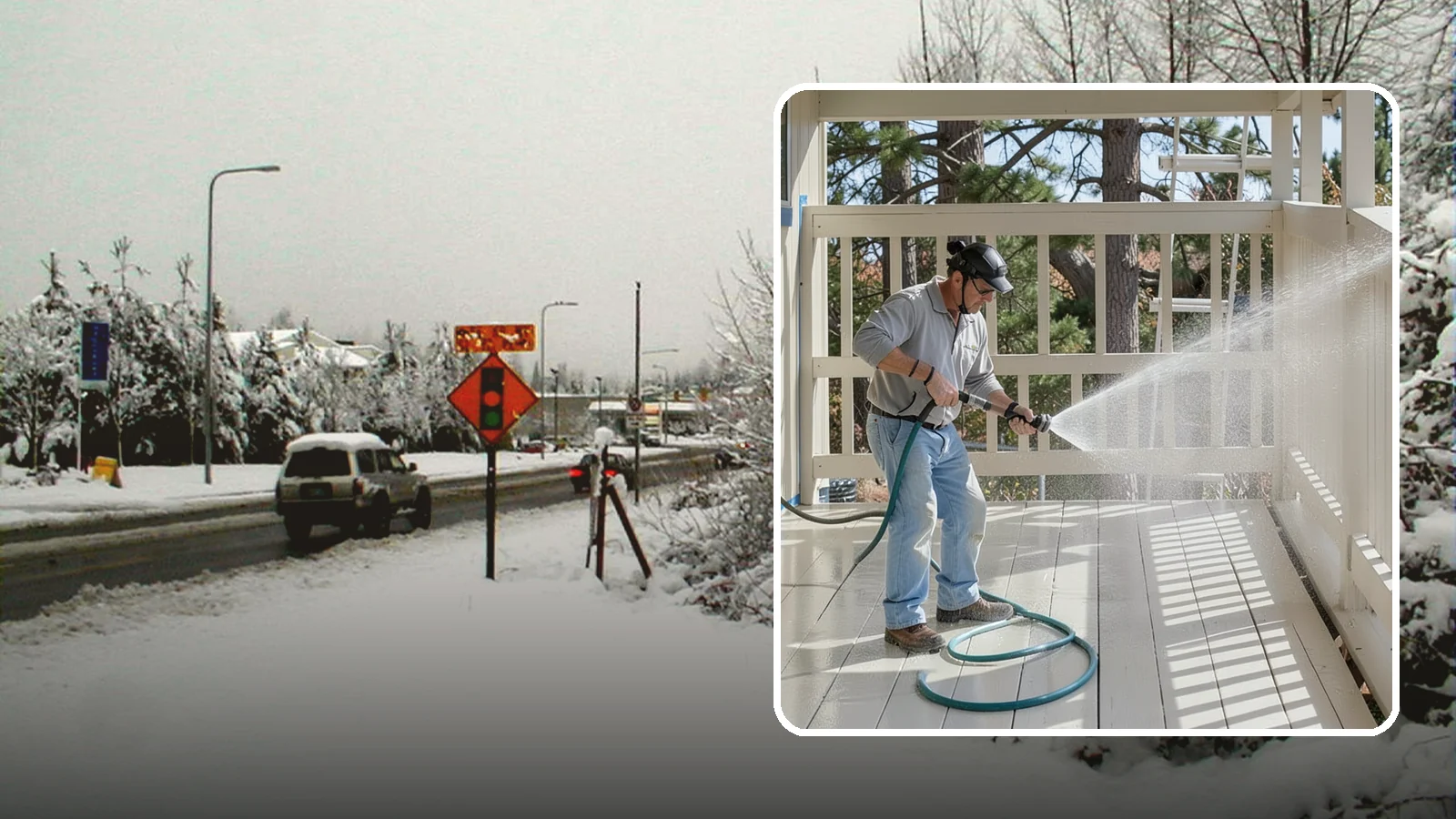 Porch Cleaning in Newcastle, King County, WA - We wash porch floors, ceilings, and posts to lift the moss, mud, and pollen that dull this high-traffic entry.