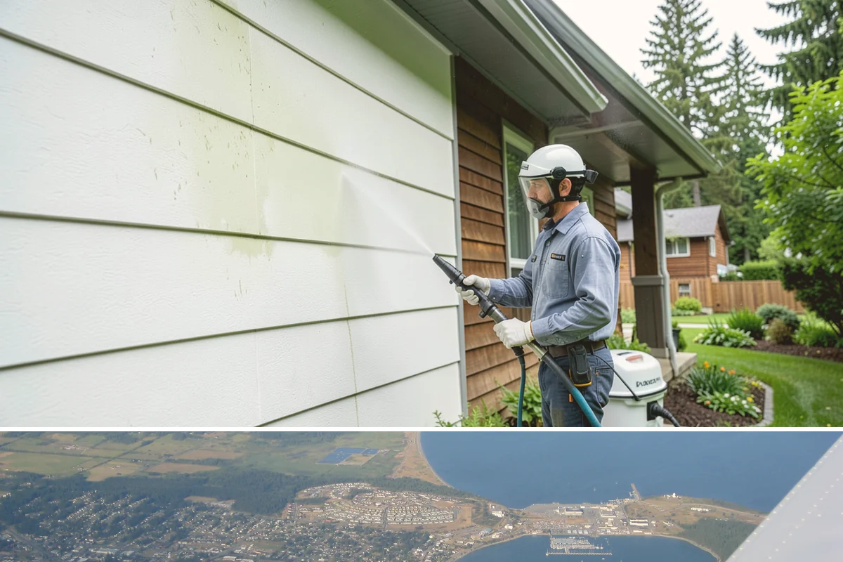 Porch Cleaning in Oak Harbor, Island County, WA - Late spring is prime for porch cleaning, clearing winter moss and spring pollen just as outdoor season begins.