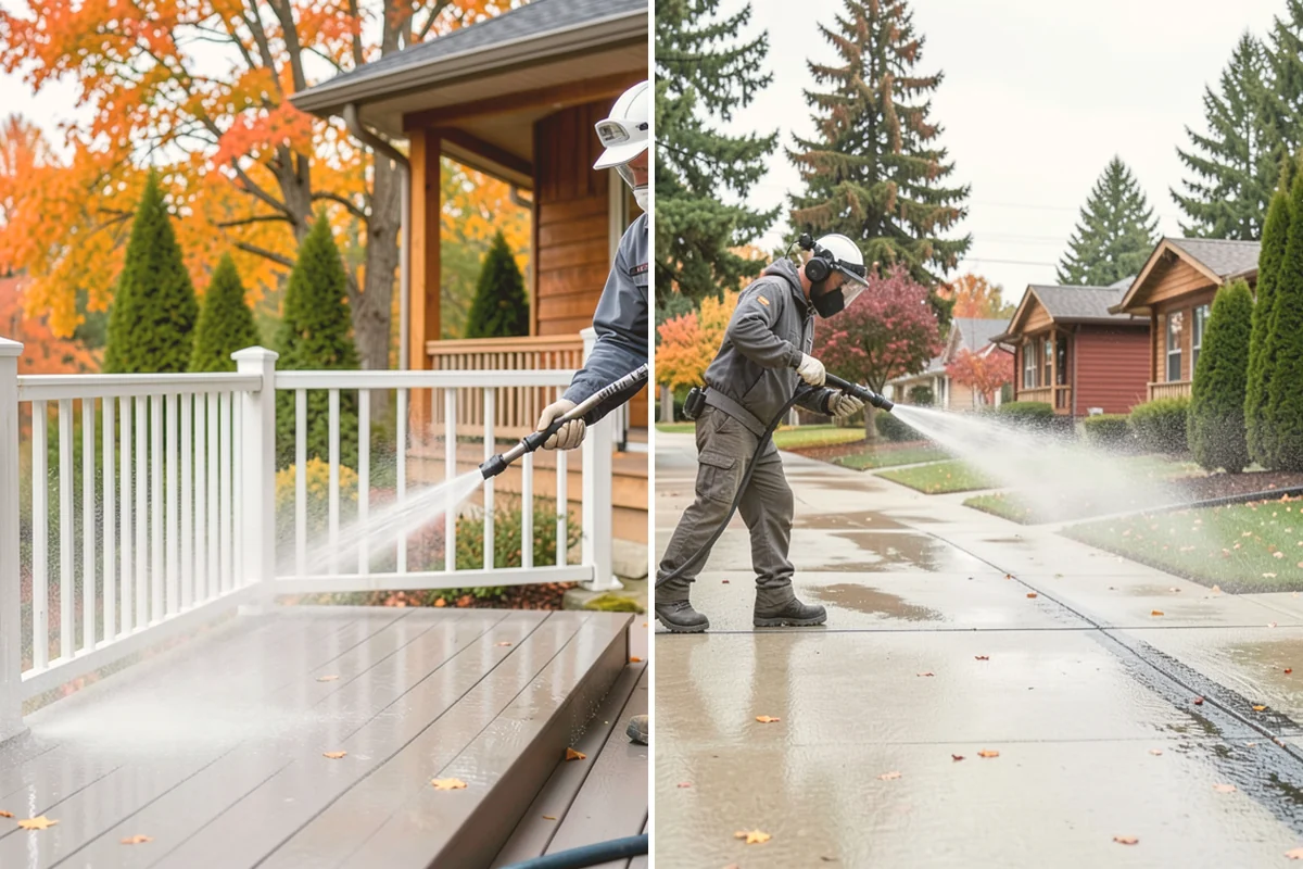 Porch Cleaning in Orting, Pierce County, WA - Clear furniture, mats, and loose debris from the porch