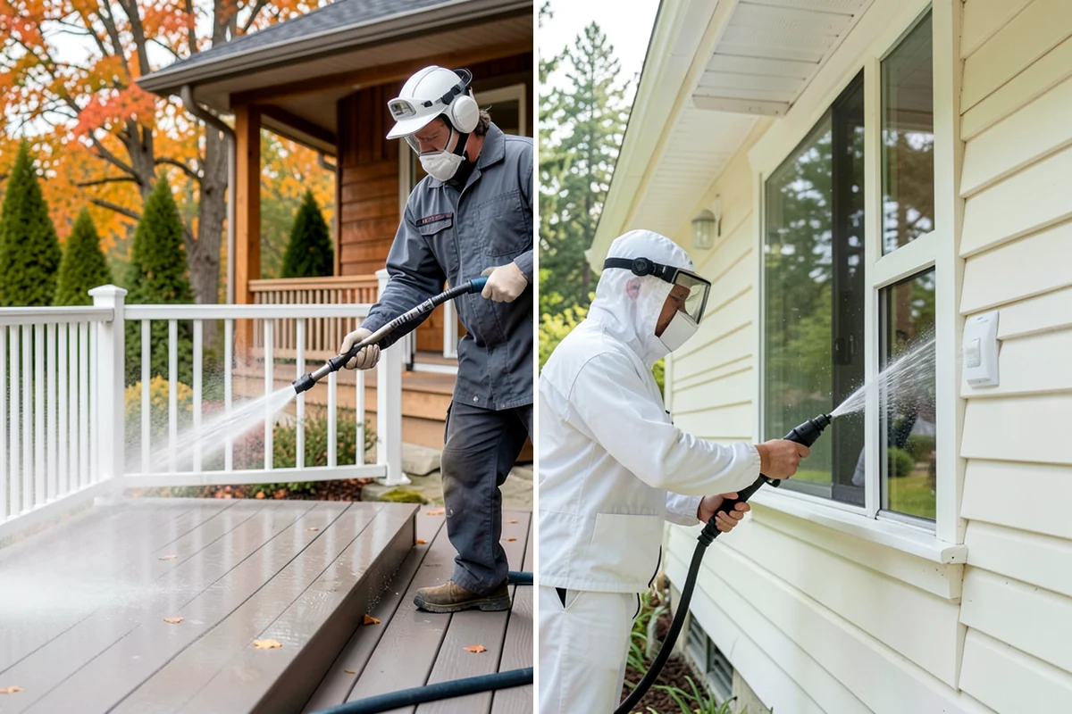 Porch Cleaning in Pacific, King County, WA - Clear furniture, mats, and loose debris from the porch
