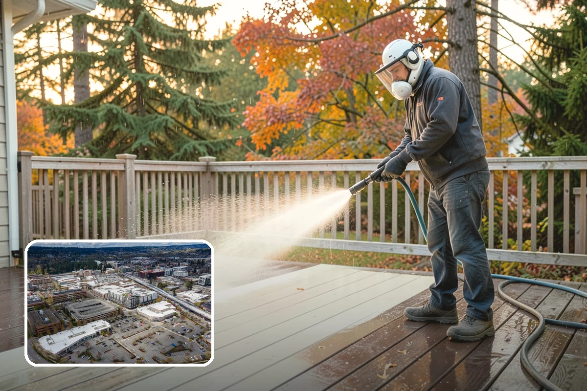 Porch Cleaning in Redmond, King County, WA - Removes moss and slick film from high-traffic porch floors