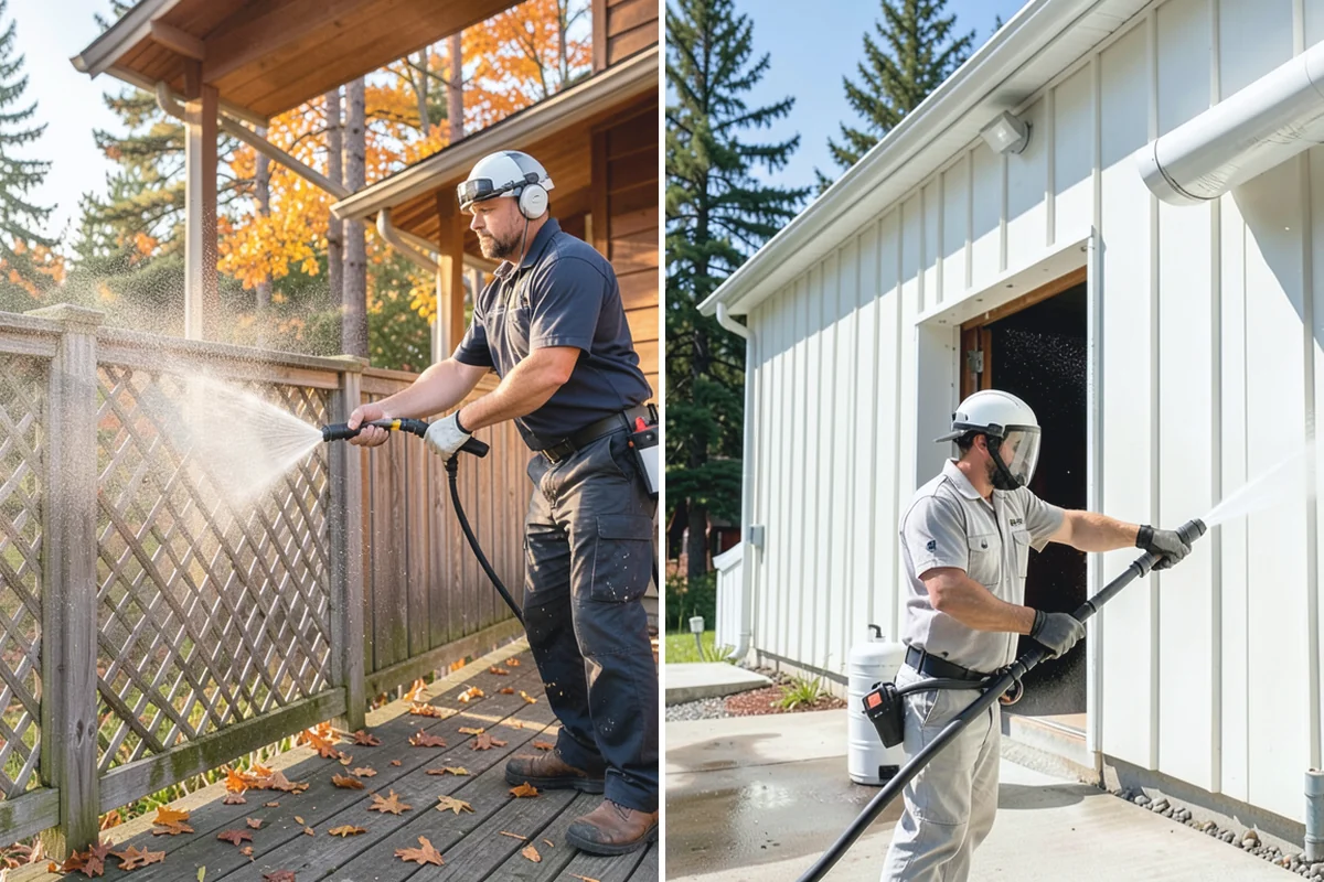 Porch Cleaning in Renton, King County, WA - Clear furniture, mats, and loose debris from the porch