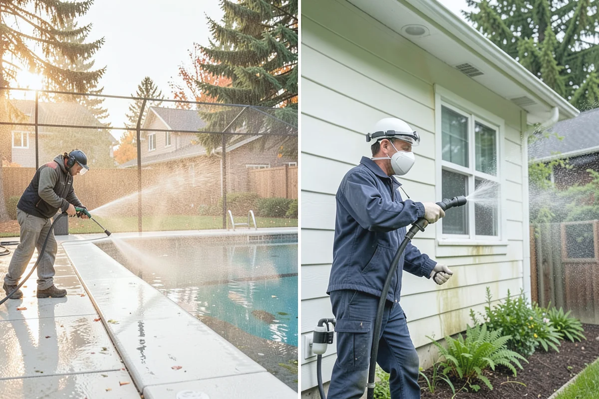 Porch Cleaning in Roy, Pierce County, WA - Clear furniture, mats, and loose debris from the porch