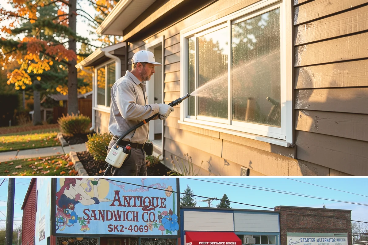 Porch Cleaning in Ruston, Pierce County, WA - Late spring is prime for porch cleaning, clearing winter moss and spring pollen just as outdoor season begins.
