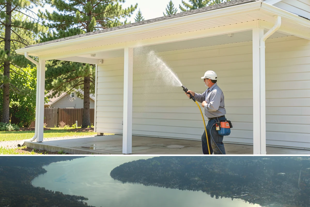 Porch Cleaning in Sammamish, King County, WA - Late spring is prime for porch cleaning, clearing winter moss and spring pollen just as outdoor season begins.