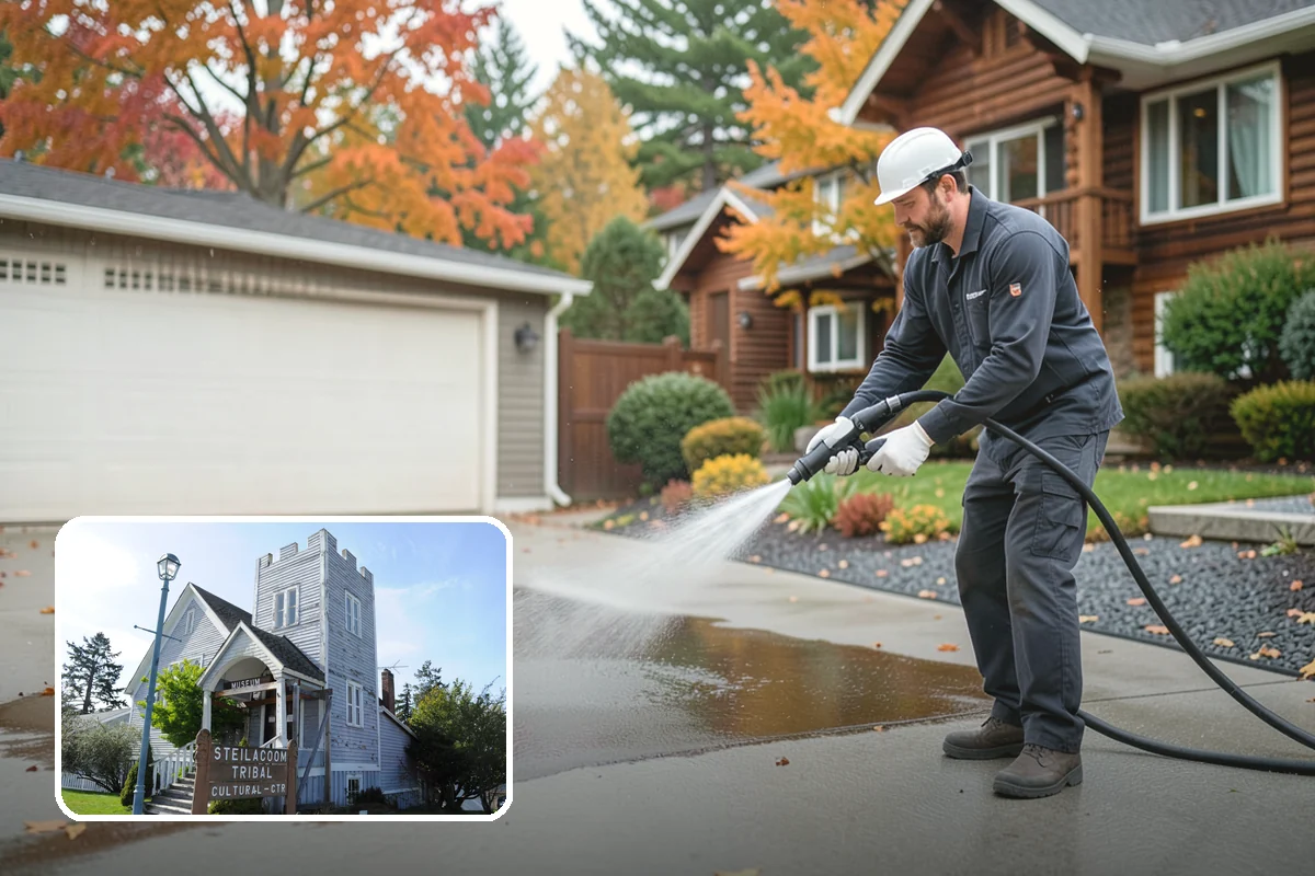 Porch Cleaning in Steilacoom, Pierce County, WA - Removes moss and slick film from high-traffic porch floors
