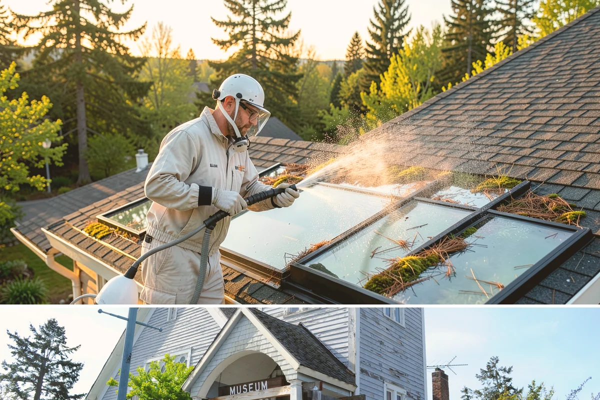 Porch Cleaning in Steilacoom, Pierce County, WA - Late spring is prime for porch cleaning, clearing winter moss and spring pollen just as outdoor season begins.