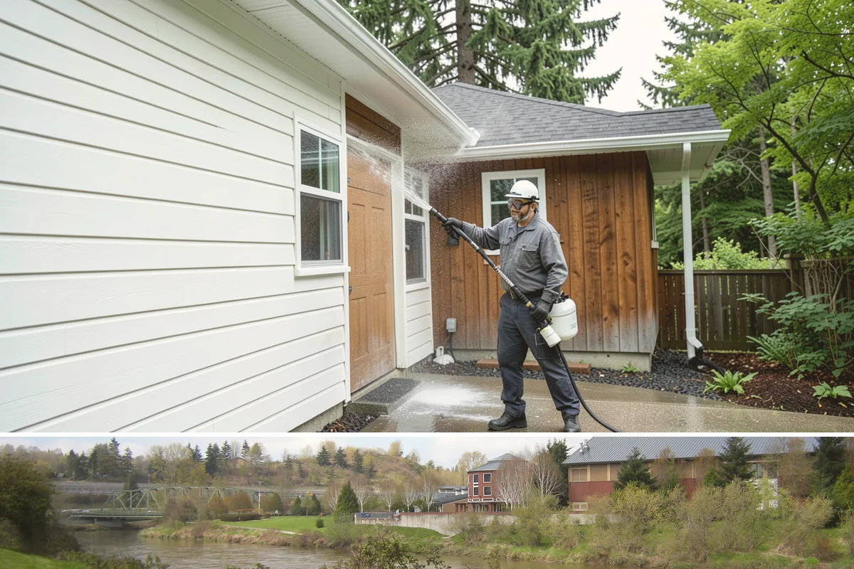 Porch Cleaning in Tukwila, King County, WA - Late spring is prime for porch cleaning, clearing winter moss and spring pollen just as outdoor season begins.