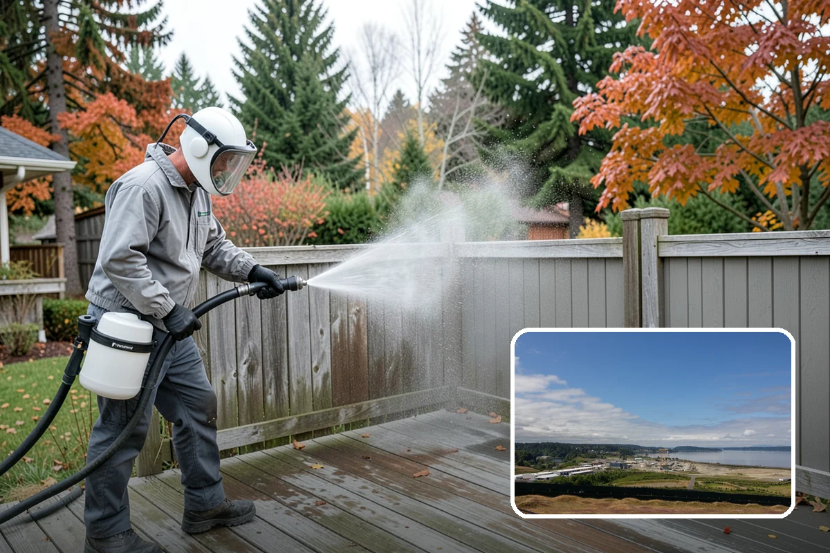Porch Cleaning in University Place, Pierce County, WA - Removes moss and slick film from high-traffic porch floors