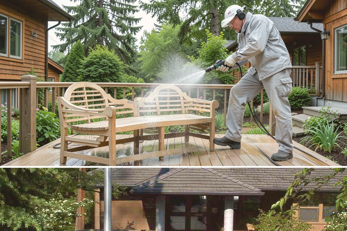 Porch Cleaning in Yarrow Point, King County, WA - Late spring is prime for porch cleaning, clearing winter moss and spring pollen just as outdoor season begins.