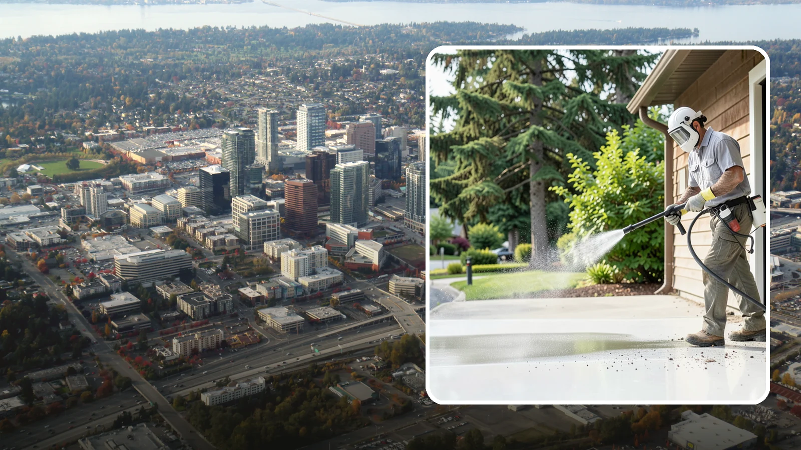Post-Construction Pressure Washing in Bellevue, King County, WA - We handle heavy post-construction washing on Washington properties to clear the toughest build-out residue.